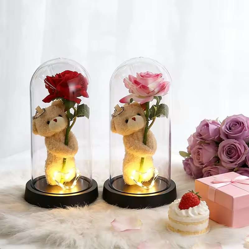 Rose Flowers Artificial Flower in Glass