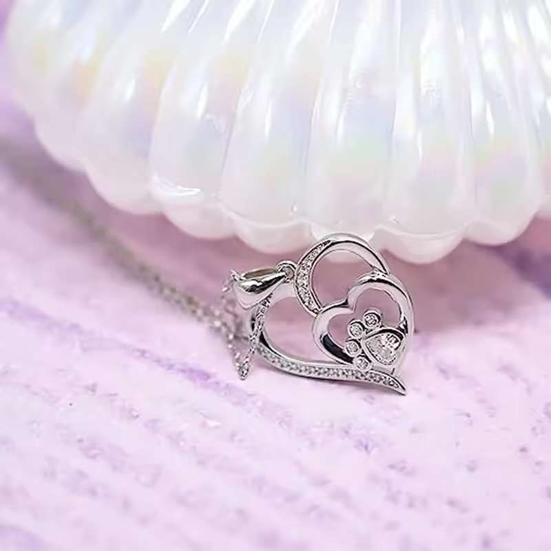 FEMALE NECKLACE || Huitan Sweet Paw Print Shaped