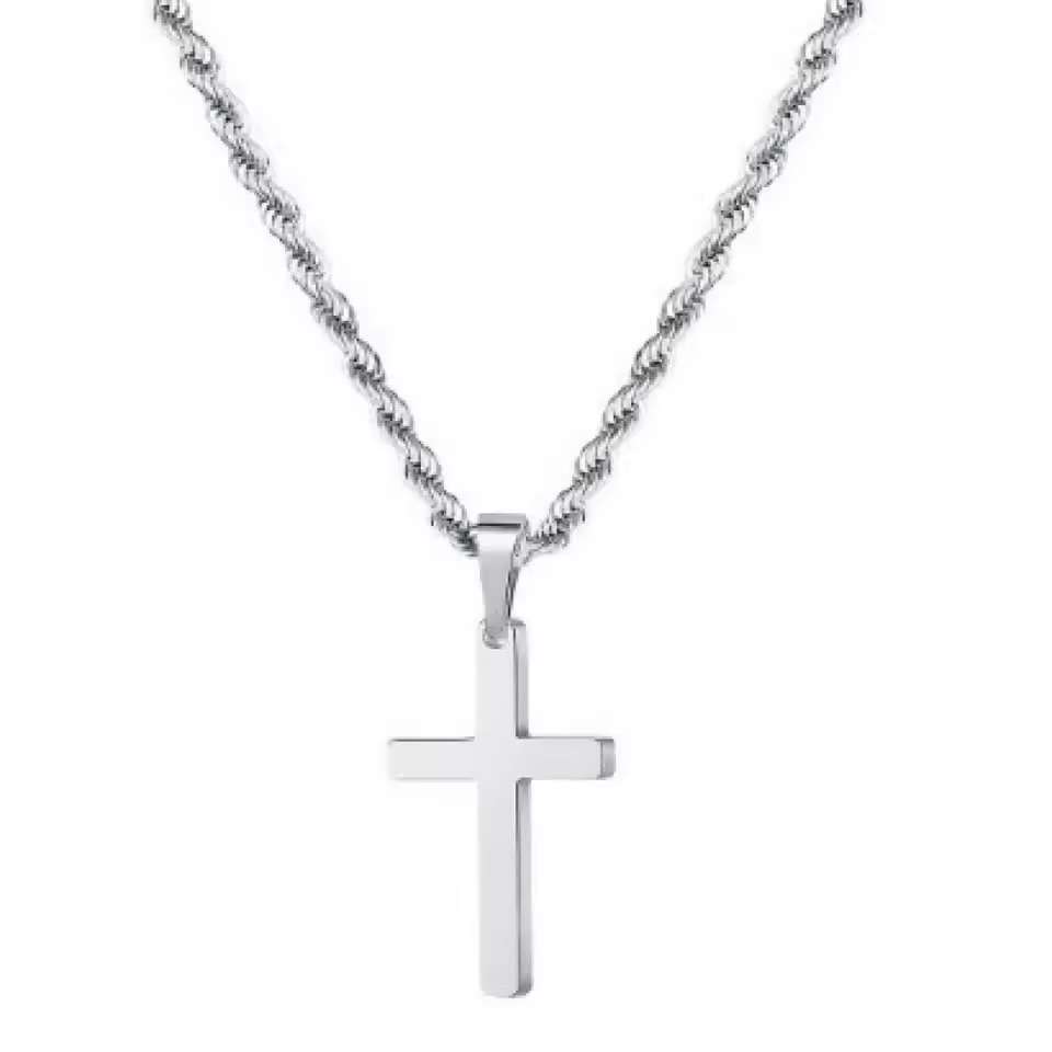 Men's Twist Chain Hip-Hop Trendy Chain Cross Necklace Twist Chain