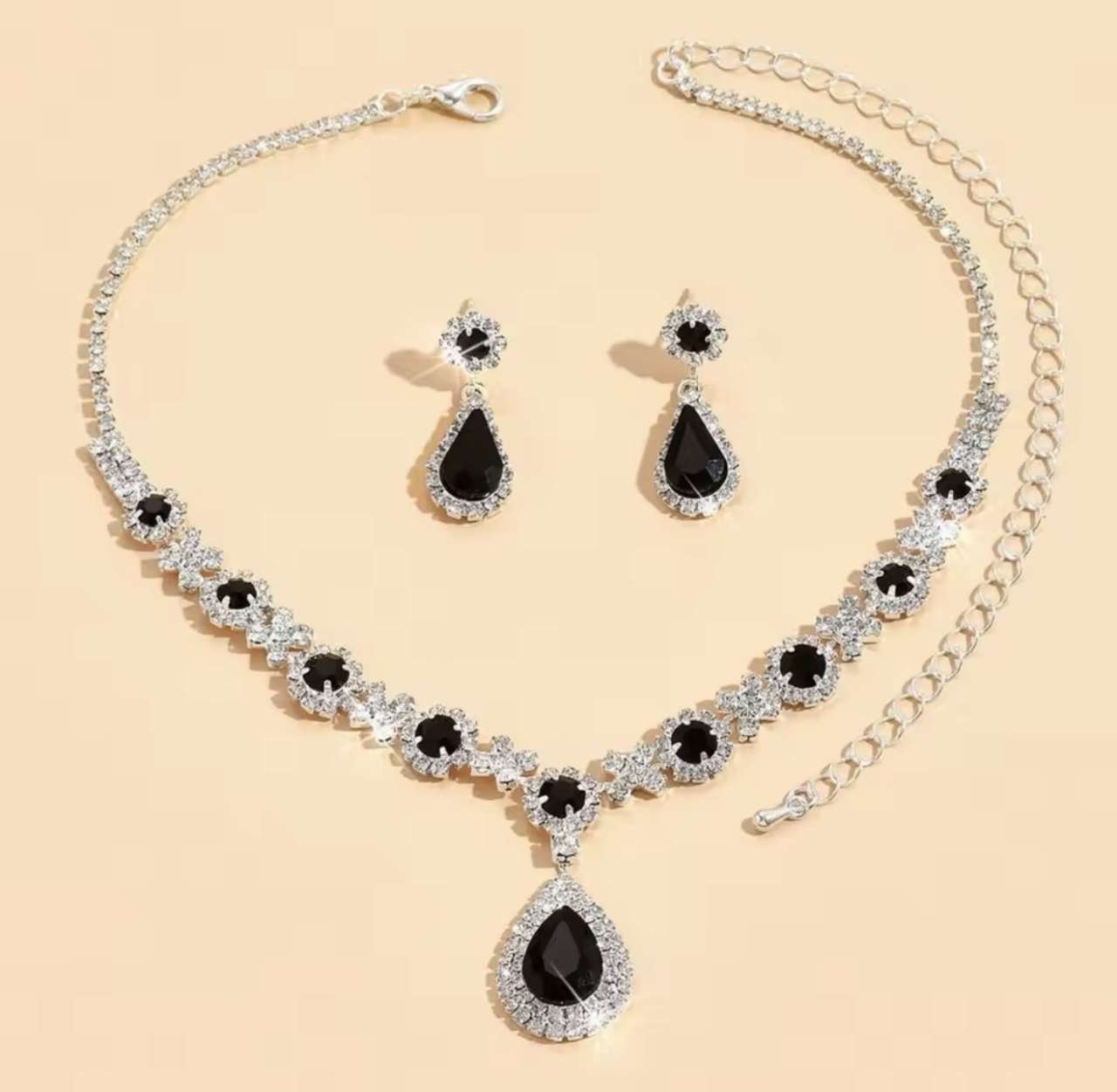 Fashionable Crystal Jewelry Necklace Earring Set Premium Luxury Pendant Necklace Original Design Inl