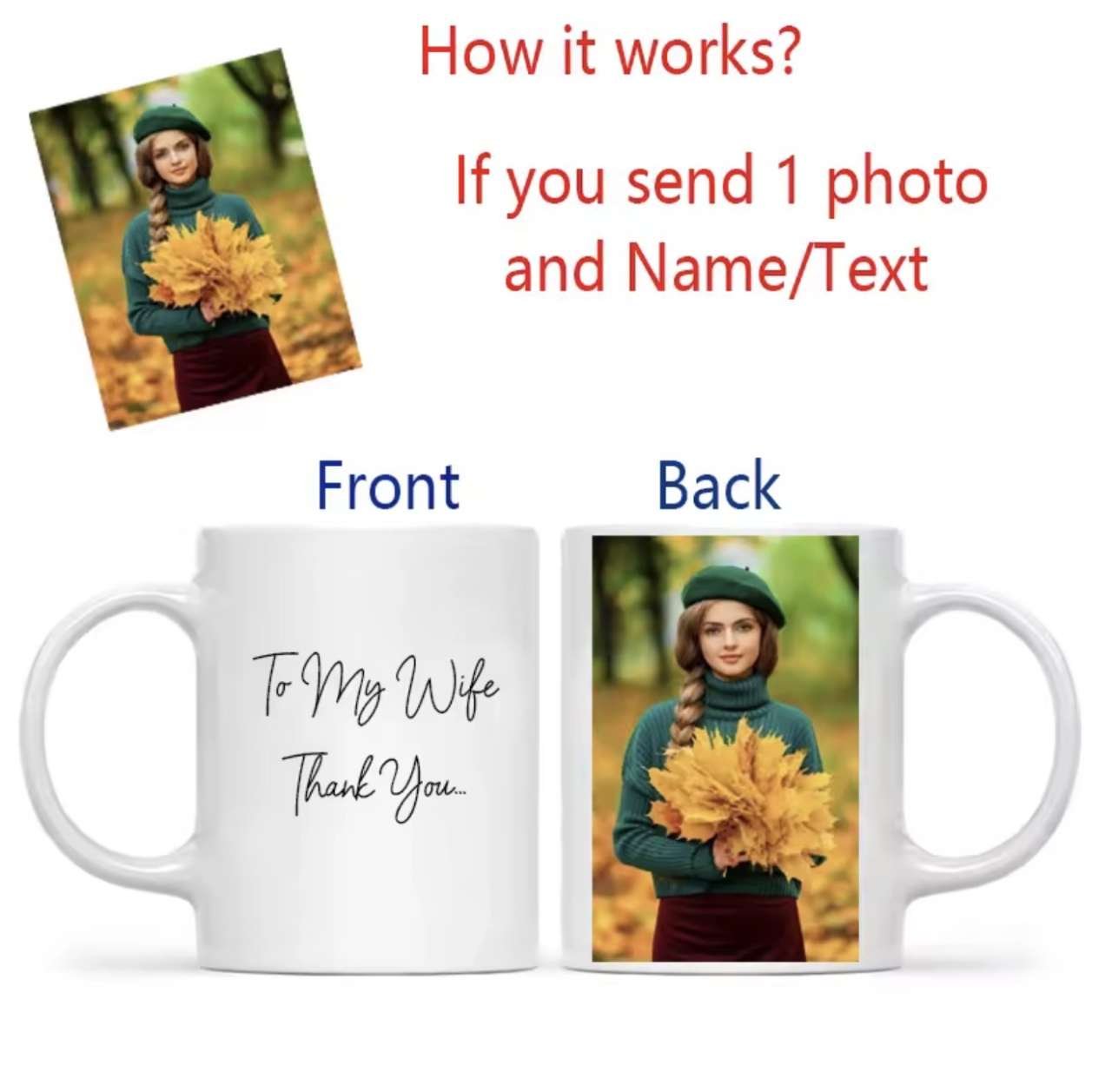 Customize Photo Black Coffee Mug - Personalized Dog Cat Familay Lover Photos Cup Tea Cup with Names 