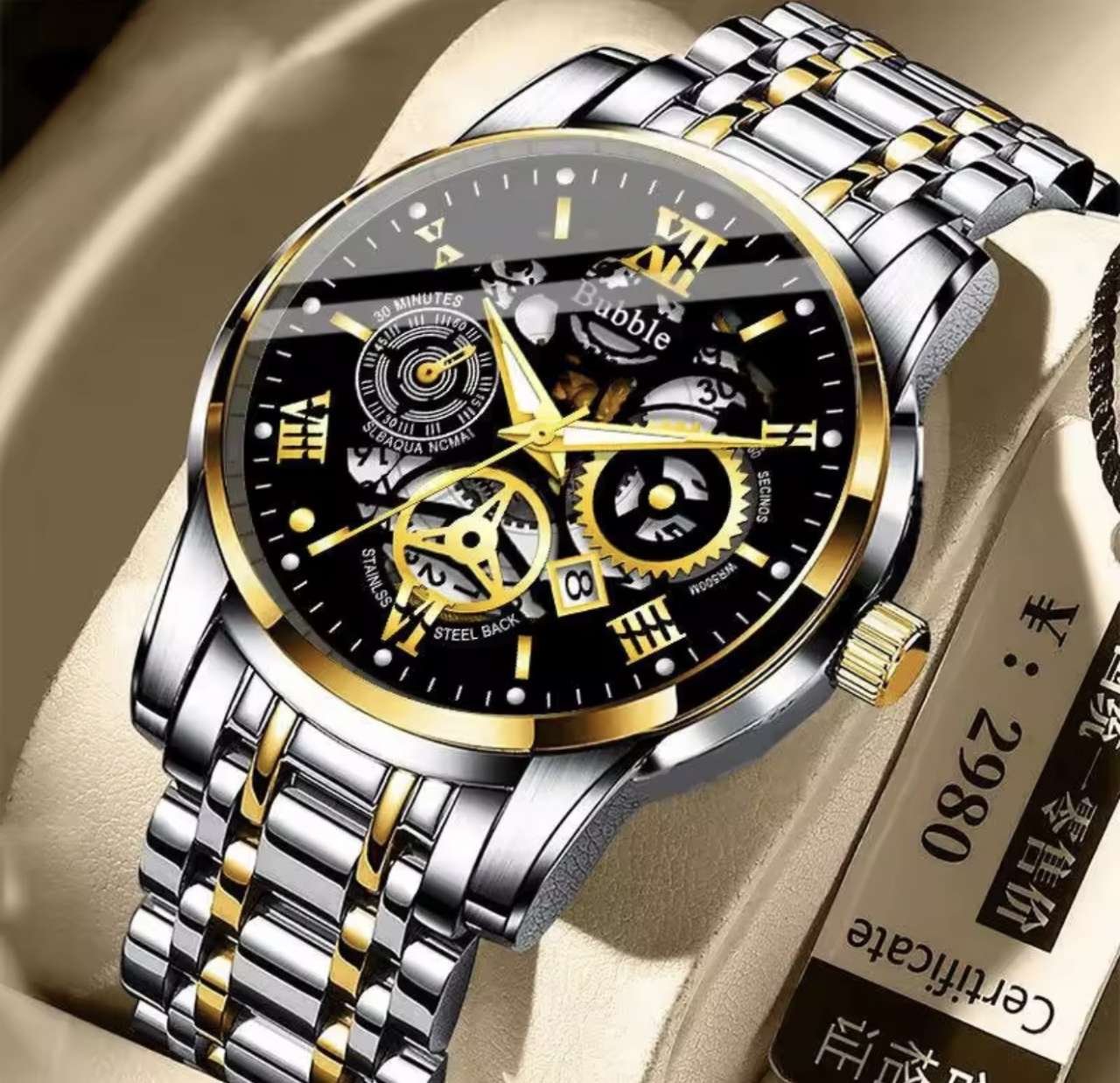 UTHAI Watch For Men Trendy High end Light Luxury Versatile Quartz Wristwatches Waterproof Roman Holl