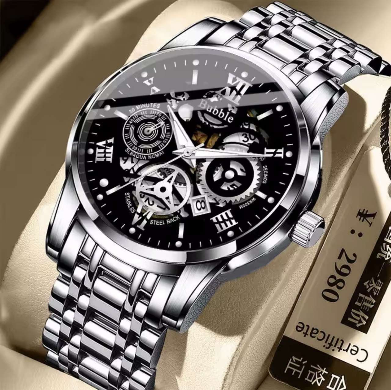 UTHAI Watch For Men Trendy High end Light Luxury Versatile Quartz Wristwatches Waterproof Roman Holl