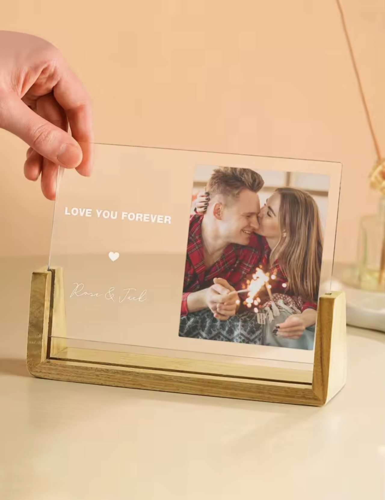 Custom Photo Plaque Personalized Acrylic Picture Frame with Text Custom Gift for Anniversary Wedding