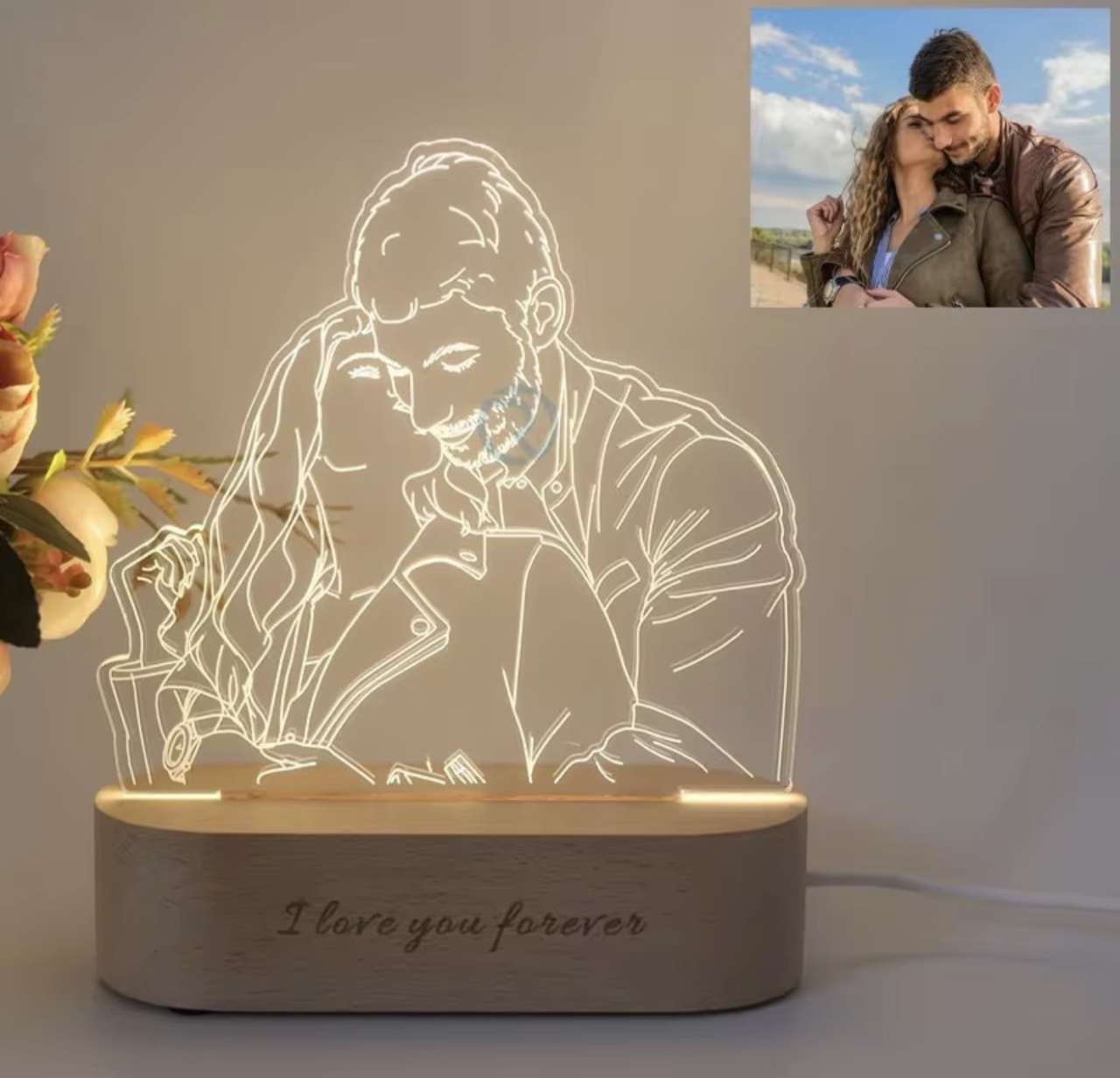 Personalized Gift Photo 3D Lamp Customized Wedding Anniversary Valentines Day Gift Night Light Pictu
