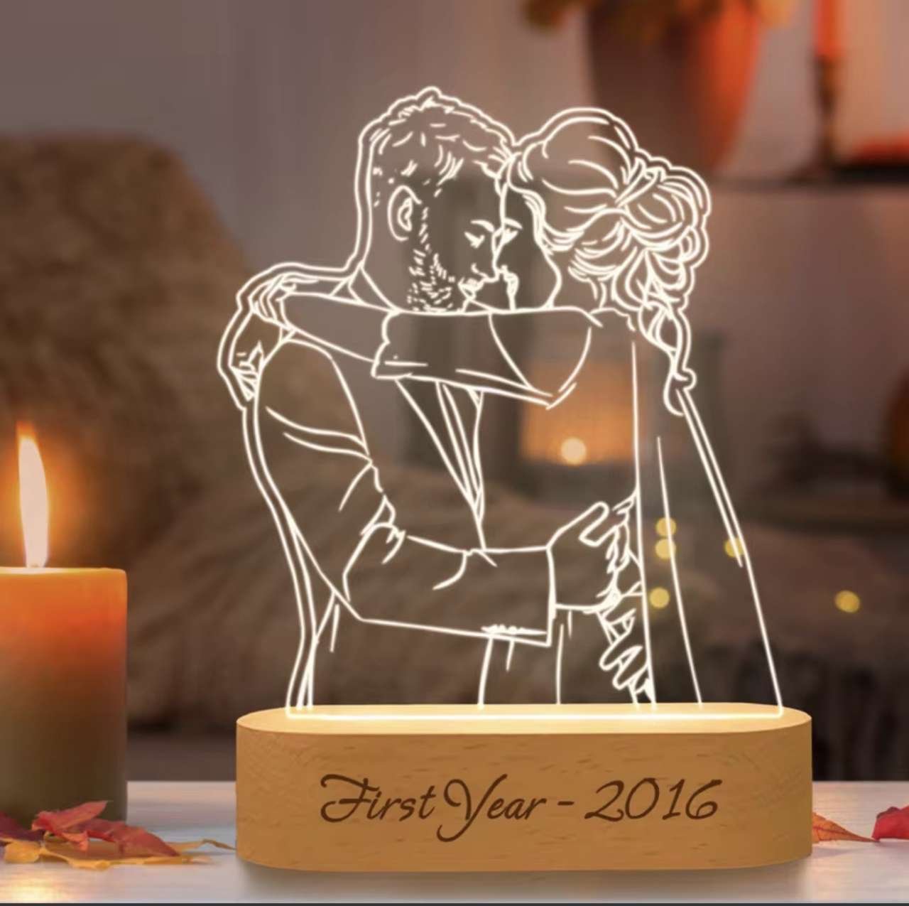 Personalized Gift Photo 3D Lamp Customized Wedding Anniversary Valentines Day Gift Night Light Pictu