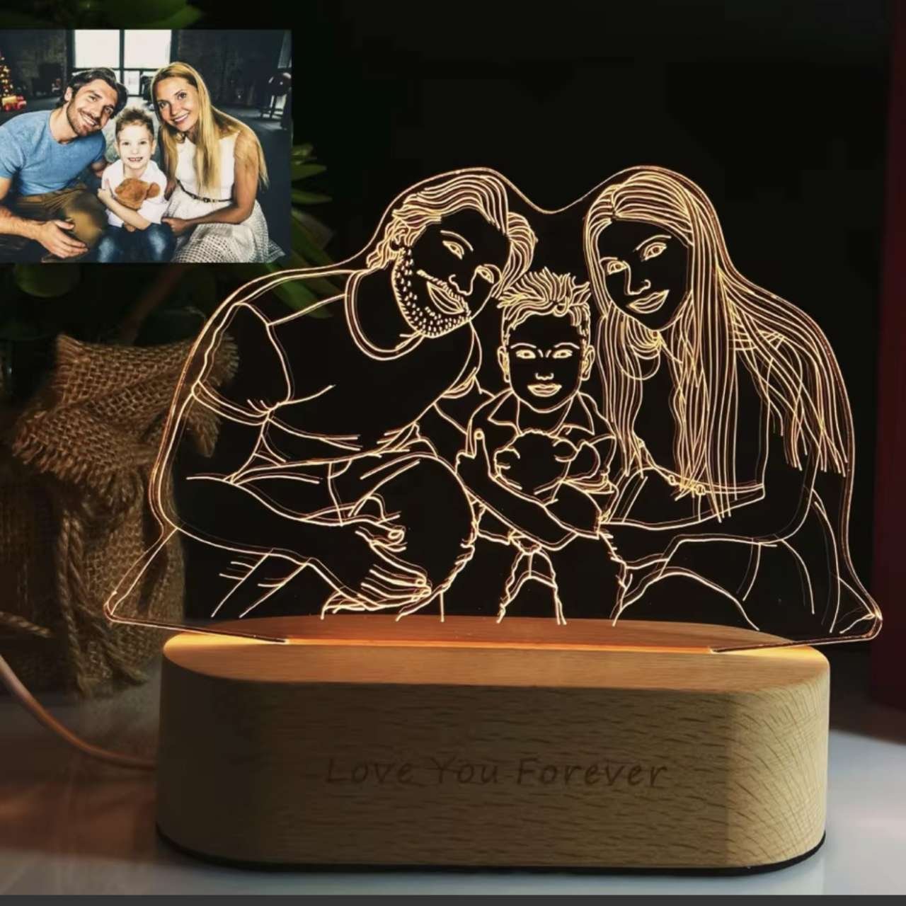 Personalized Gift Photo 3D Lamp Customized Wedding Anniversary Valentines Day Gift Night Light Pictu