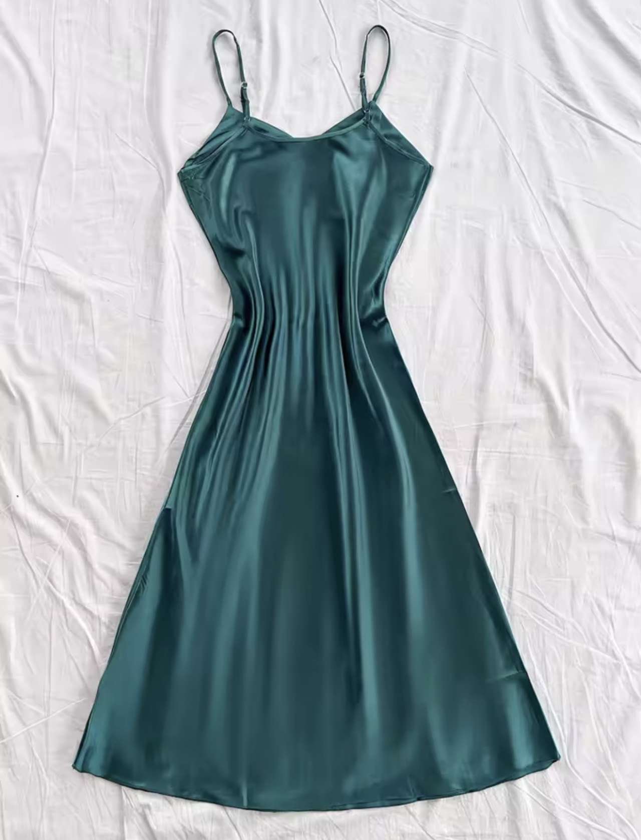 Elegant Women's Nightdress Sexy Comfortable Long Slip Dress Solid Color Pajamas For Women