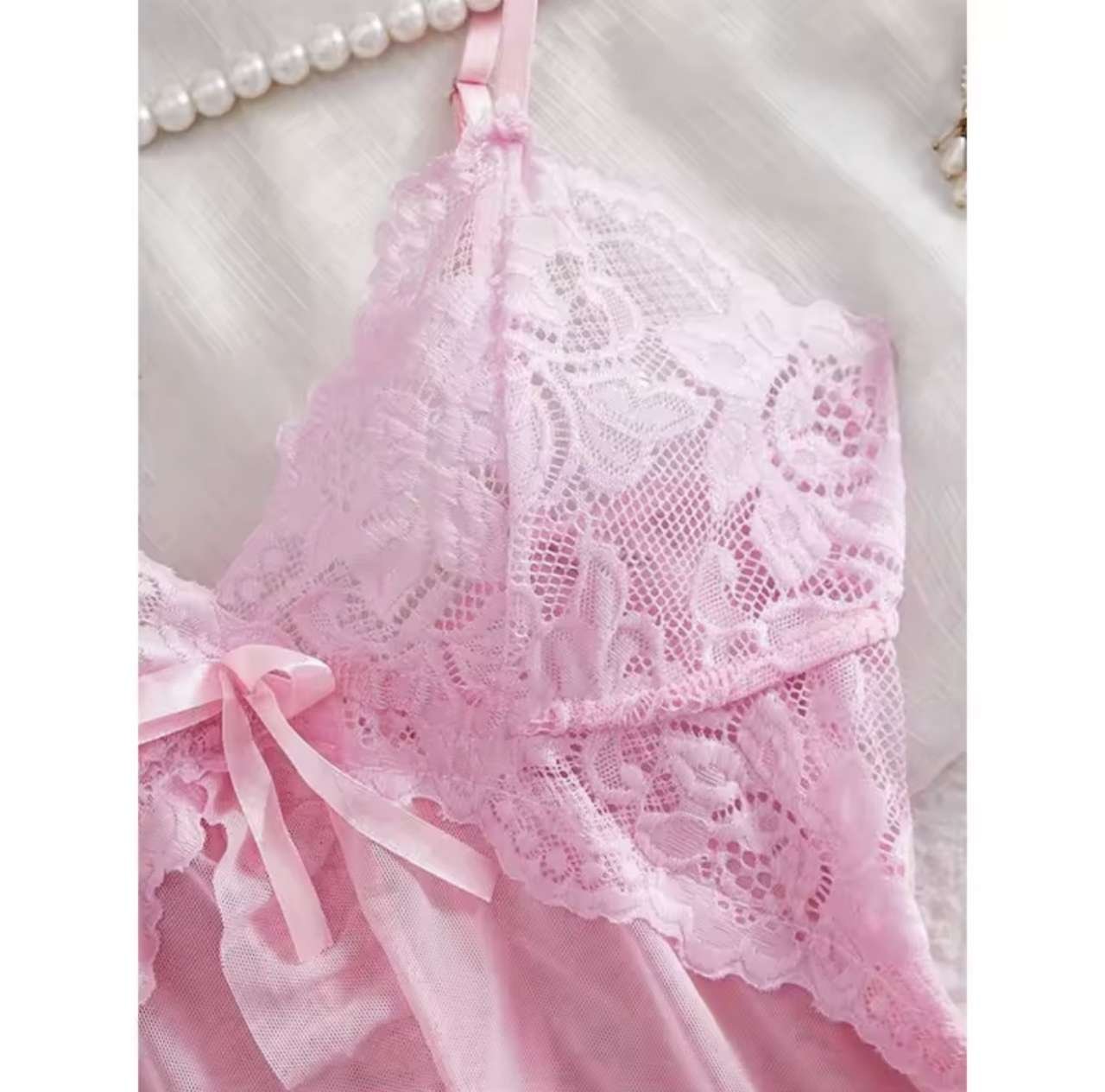 A Set Pink Cute Women Sweet Nightdress And Panty Pijamas Suit Sleeveless Halter Nightgown Short Sets