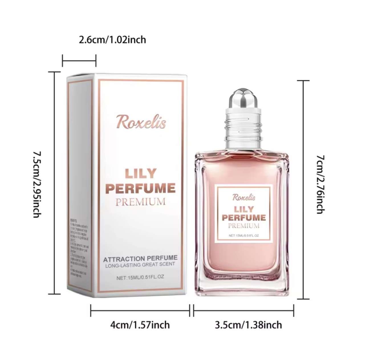 Roxelis 15ml Roll On Perfume Elegant Lily Floral Scent Natural Fresh Long Lasting Fragrance Gentle D