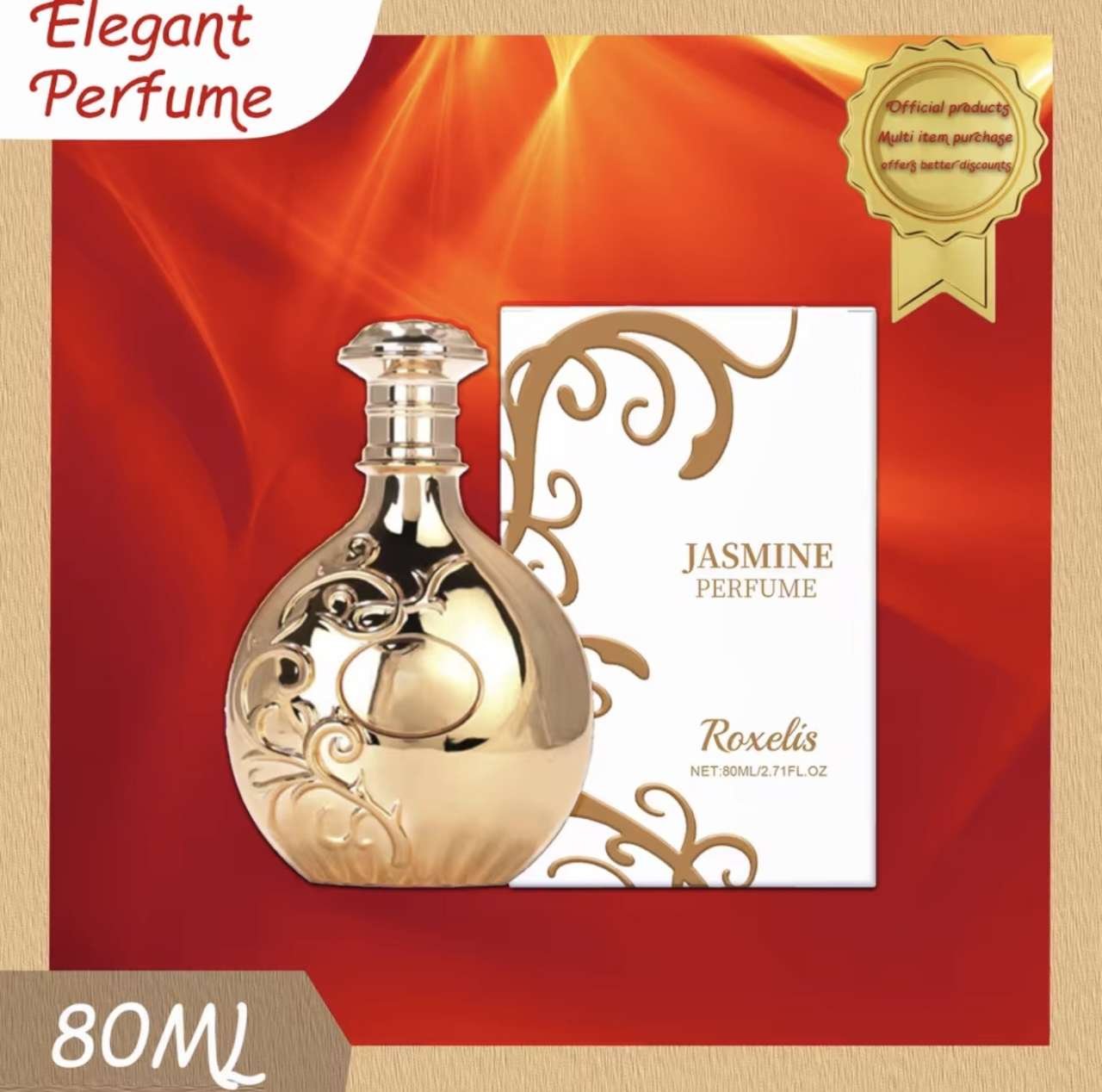 Jasmine Perfume - Fresh Jasmine as Main Note, Long-Lasting Fragrance to Enhance Elegant Temperament 