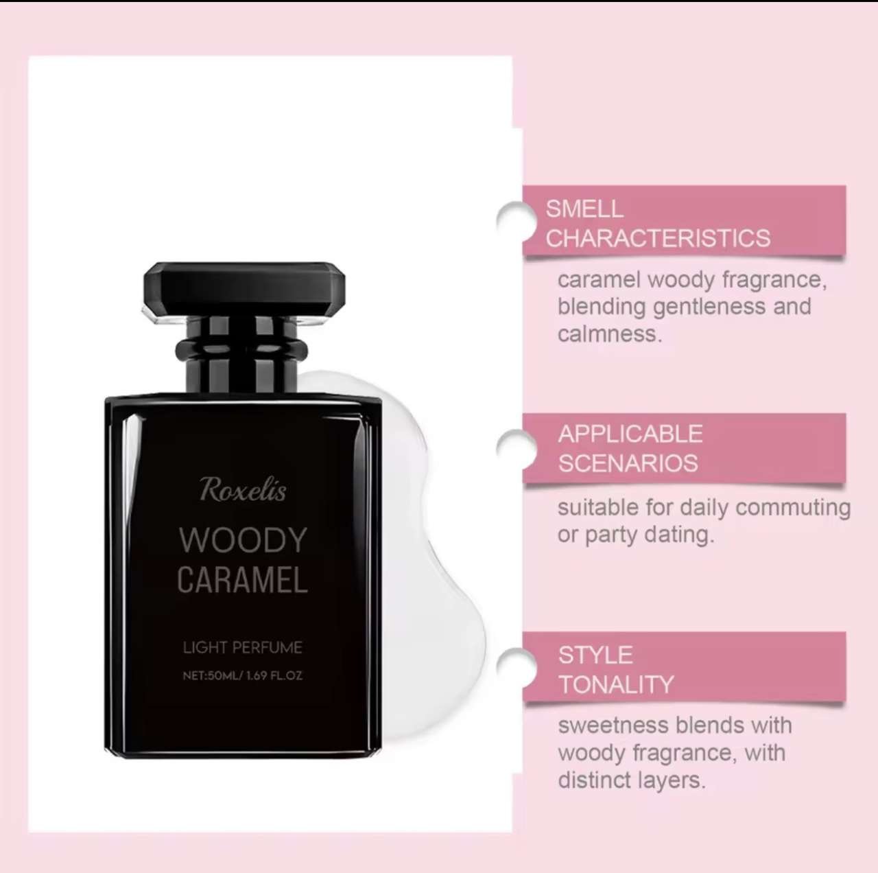 Woody Caramel Perfume - Natural Fresh Scent, Long-Lasting, Perfect for Daily & Dating, Travel-Size