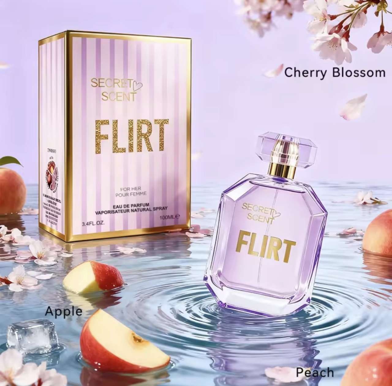 3.4fl Oz Women's Eau De Parfum - Love Spell Super Fresh Sweet Peach Aroma- With Peach, Cherry Blosso