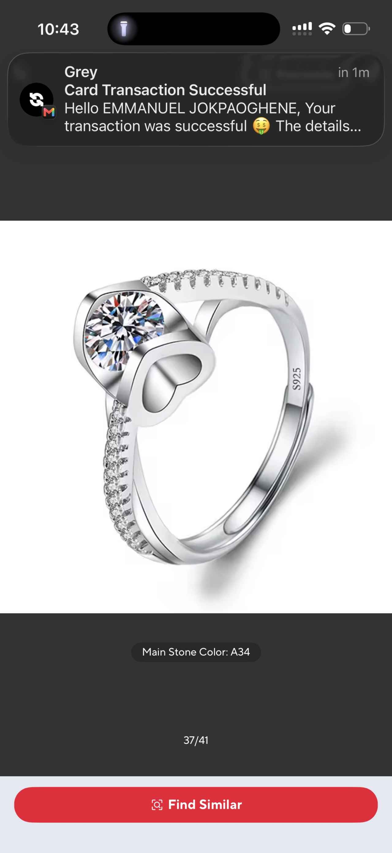 Moissanite Engagement Finger Rings Inlaid Diamond Open Ring For Women 925 Silver Promise Wedding Adj