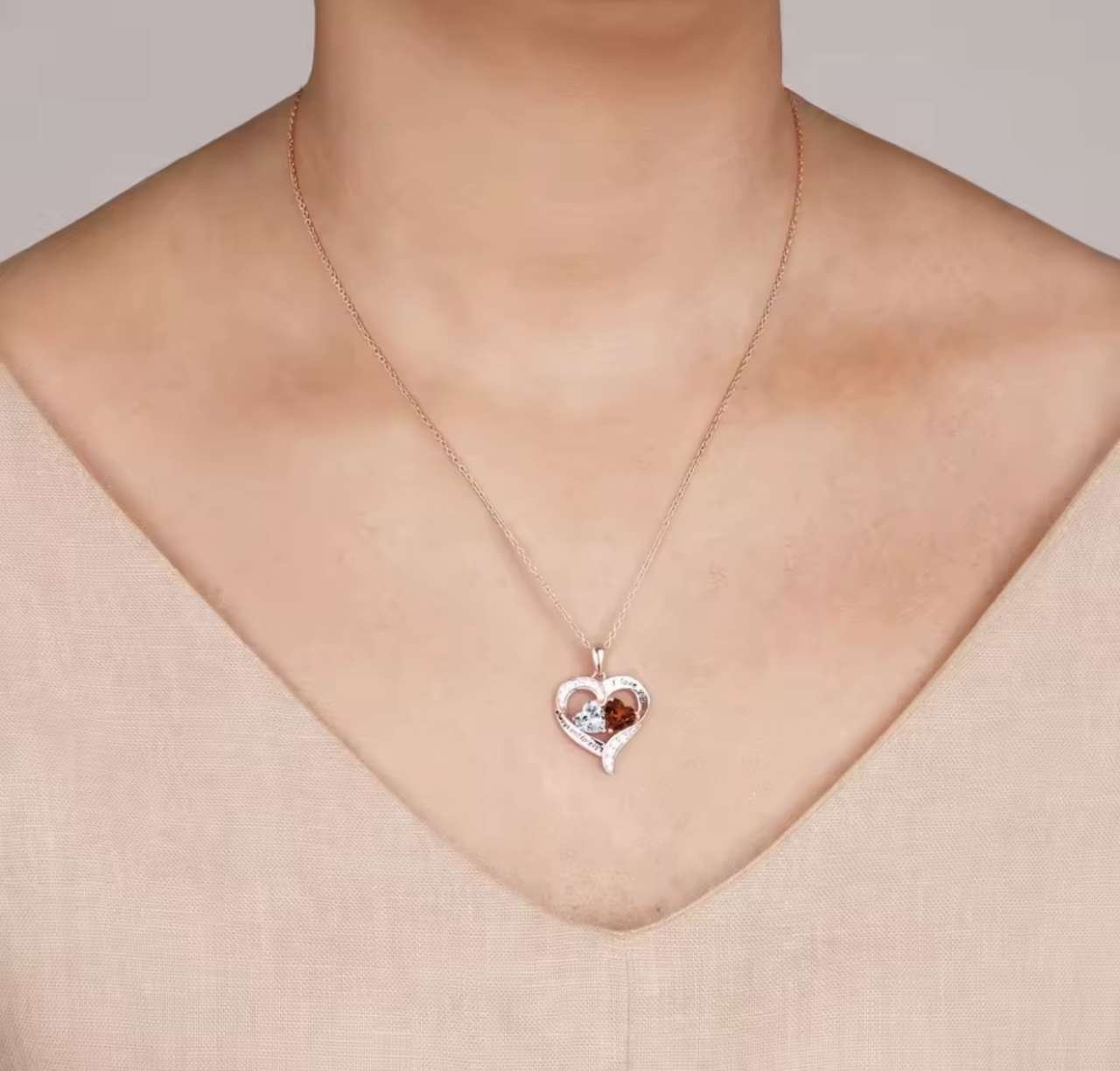 1PC Elegant Red Heart Pendant Necklace with Rose Gift Box - Romantic Valentine’s Day, Birthday,or Mo