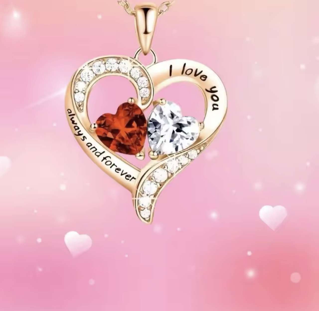 1PC Elegant Red Heart Pendant Necklace with Rose Gift Box - Romantic Valentine’s Day, Birthday,or Mo