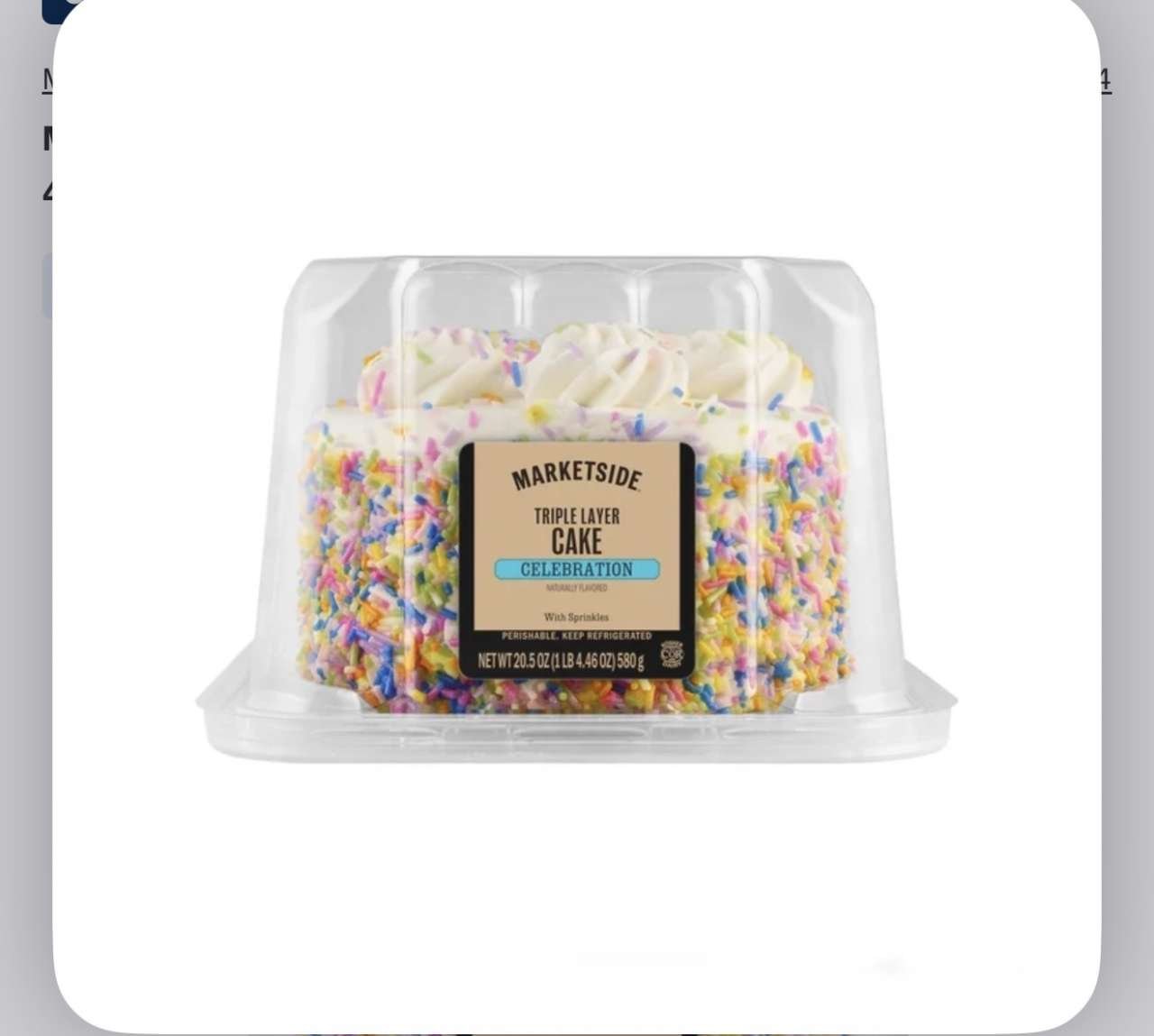 🇺🇸 ONLY - Triple Layer Celebration Cake with Sprinkles, 20.5 oz, 4.5-Inch Round (Refrigerated)