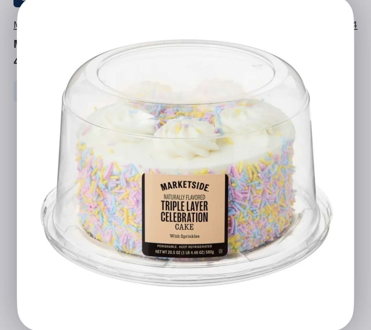 🇺🇸 ONLY - Triple Layer Celebration Cake with Sprinkles, 20.5 oz, 4.5-Inch Round (Refrigerated)