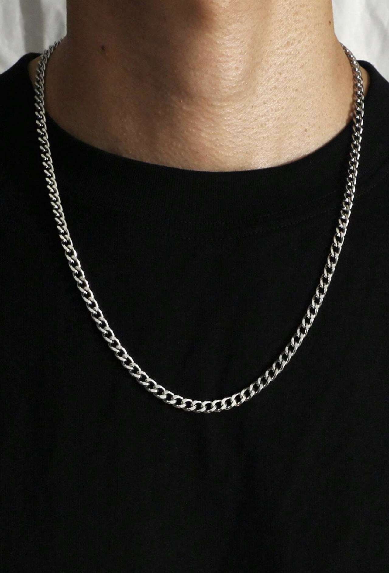 Minimalist Stainless Steel Cuban Link Necklace For Men, Hip Hop Versatile Accessory