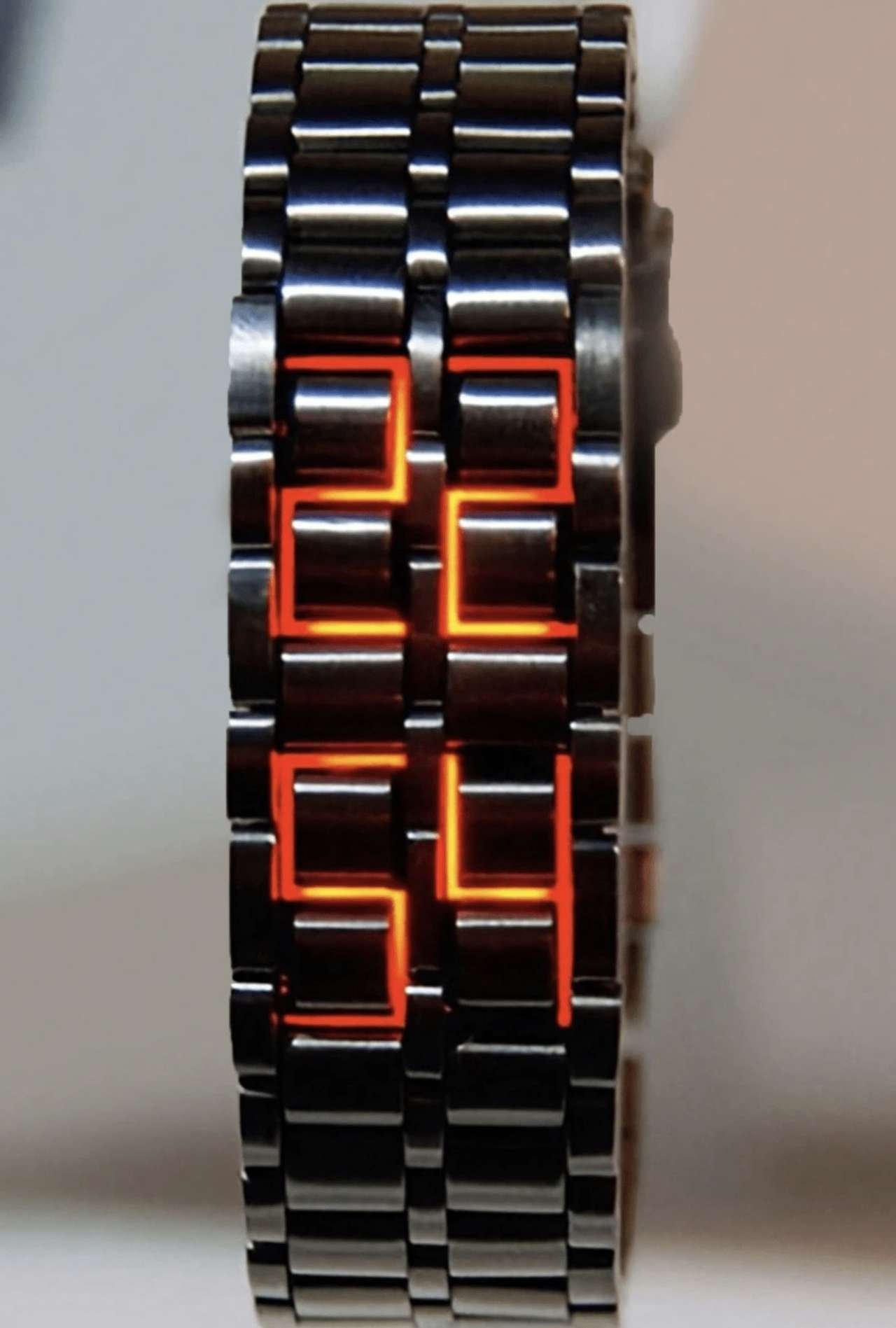 4pcs/Set Fashionable New Business Men's Stainless Steel Band LED Electronic Watch, Suitable For Dail