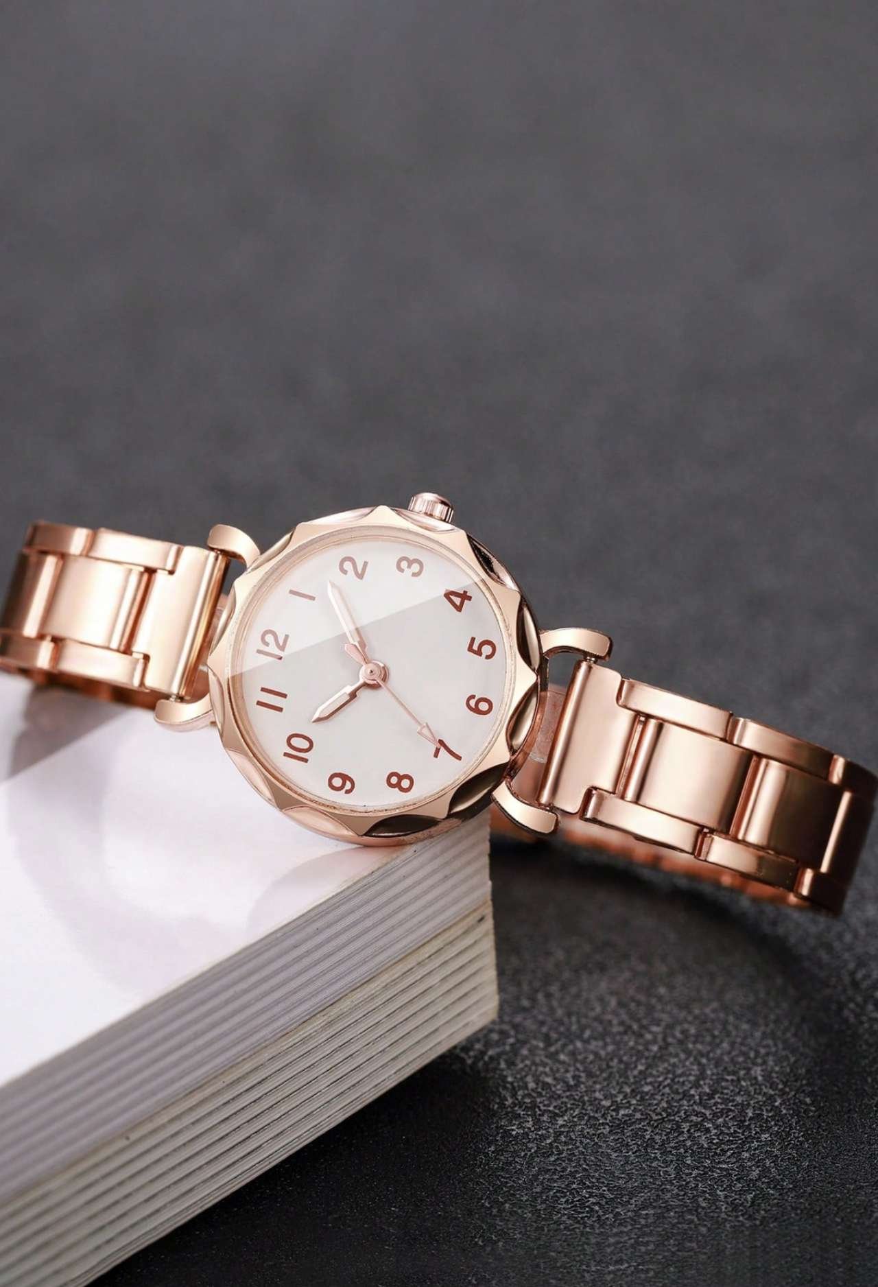 1pc Rose Gold Minimalist Small Dial Women's Quartz Watch, Alloy Strap Casual Accessory Watch, Gift F