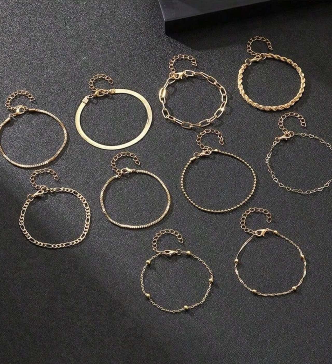 10pcs/Set Bohemian Style Metal Layered Bracelets For Women, Heart & Snake Bone Chain Design, Suitabl