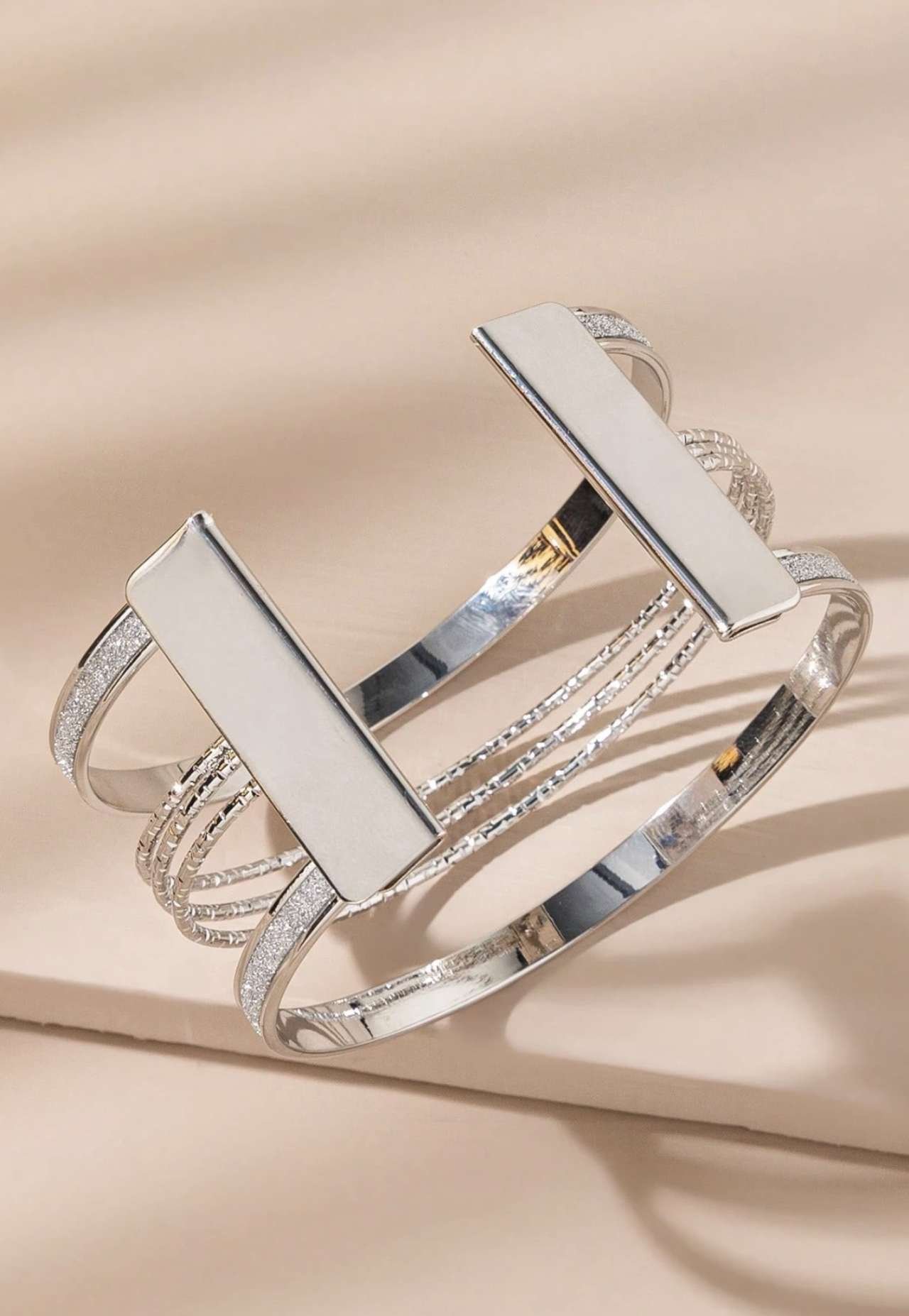 Glitter Detail Cuff Bangle
