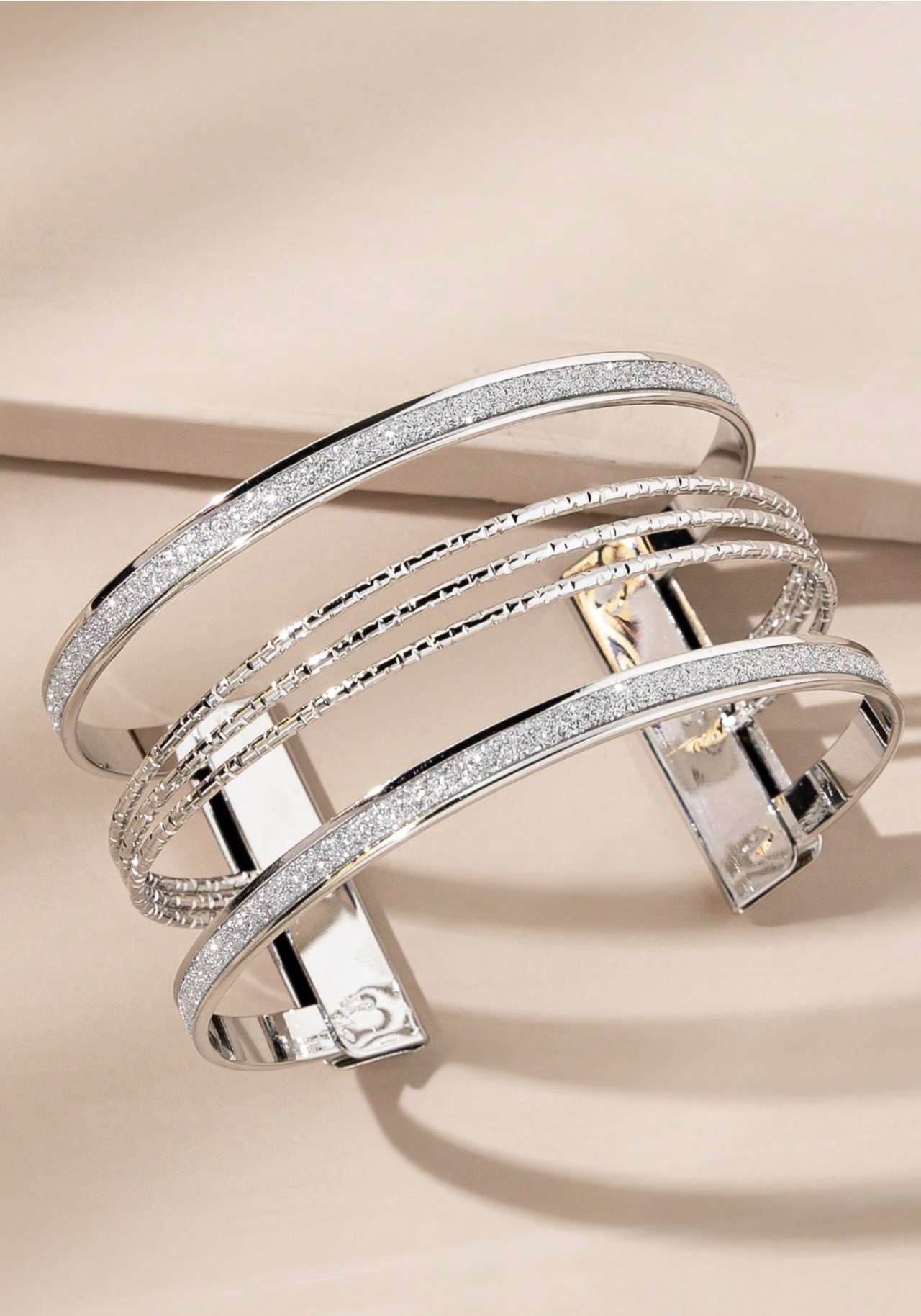 Glitter Detail Cuff Bangle