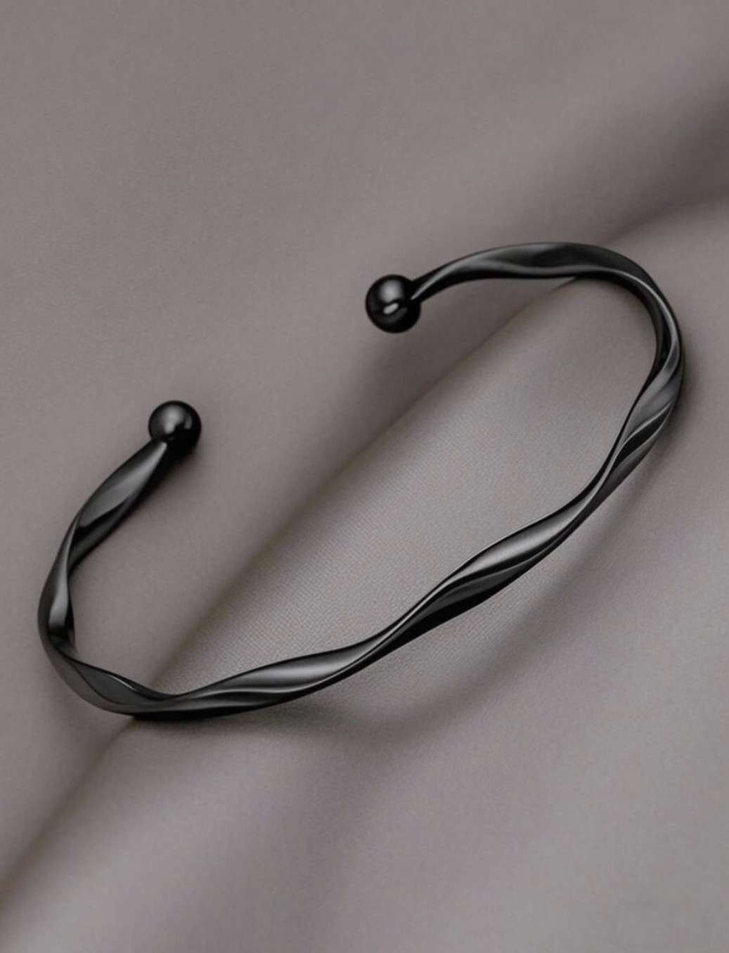 1pc Fashionable Elegant Minimalist Resin Wavy Design Bangle Bracelet, Unique Personalized, Luxe Vibe