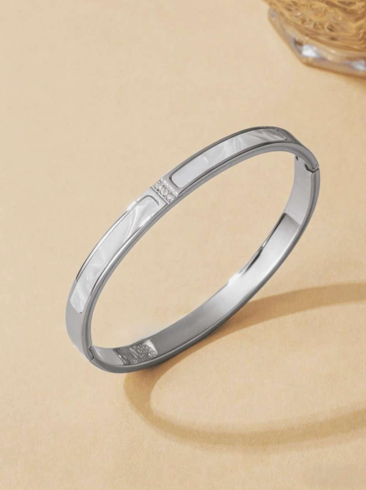 3pcs/1pc Stainless Steel Zirconia Bracelet, Single Row Rhinestone Bracelet, Stackable Shiny Delicate
