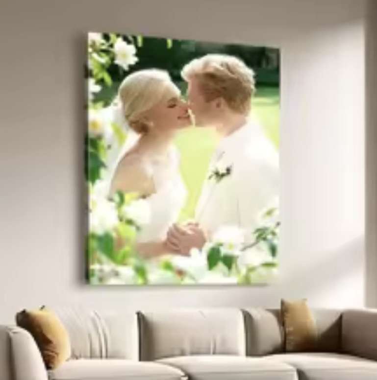 1 Custom Photo Canvas — With DIY Wooden Frame or Frameless Poster — Personalized Gift for a Loved On