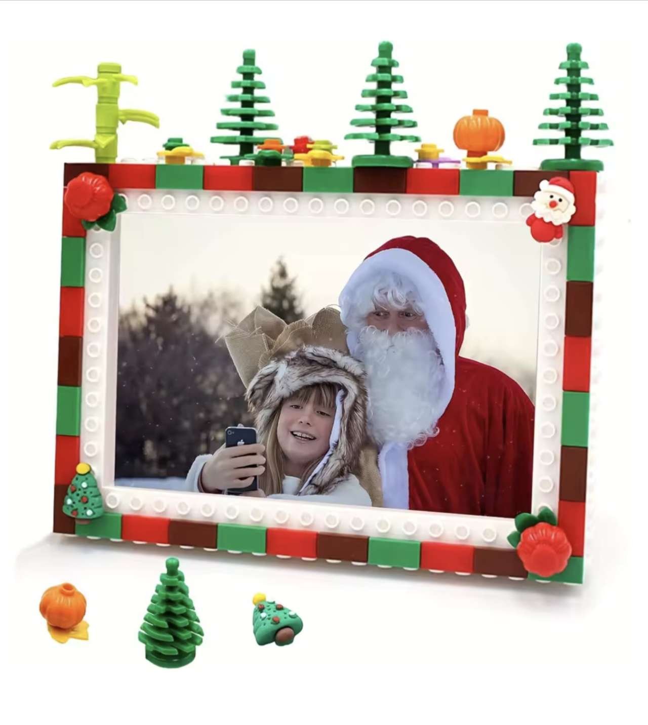 1pack Custom Christmas Building Blocks Photo Frame DIY Creative Colorful Photo Frame Decoration Buil