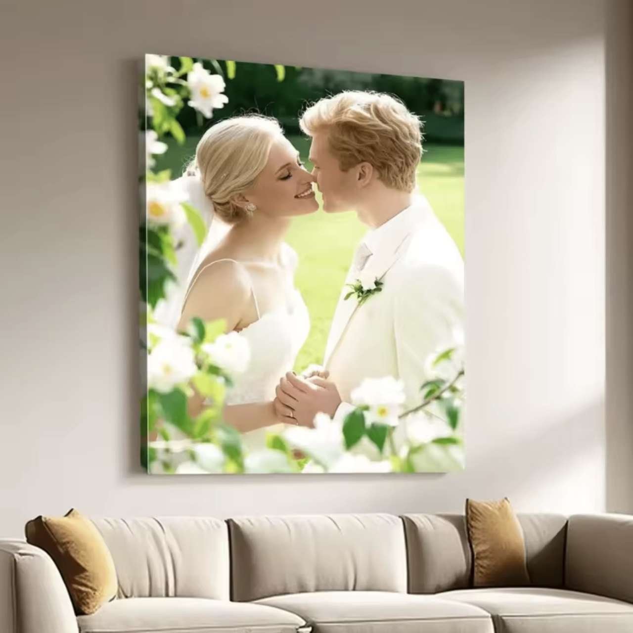 Customizable Framed Canvas Wall Art — Personalized Family Portraits & Action Photos for Bedroom or H